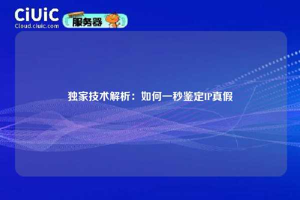 独家技术解析：如何一秒鉴定IP真假