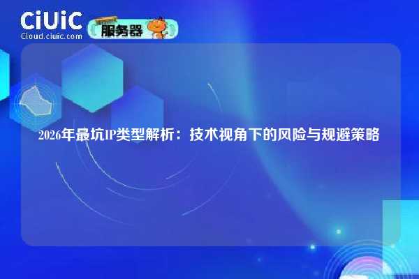 2026年最坑IP类型解析：技术视角下的风险与规避策略