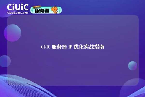 CI/IC 服务器 IP 优化实战指南