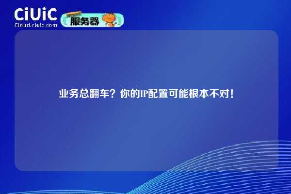 业务总翻车？你的IP配置可能根本不对！