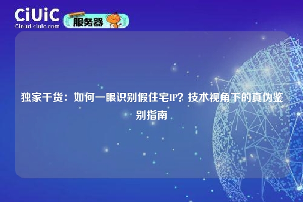 独家干货：如何一眼识别假住宅IP？技术视角下的真伪鉴别指南