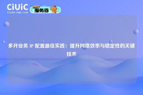 多开业务 IP 配置最佳实践：提升网络效率与稳定性的关键技术