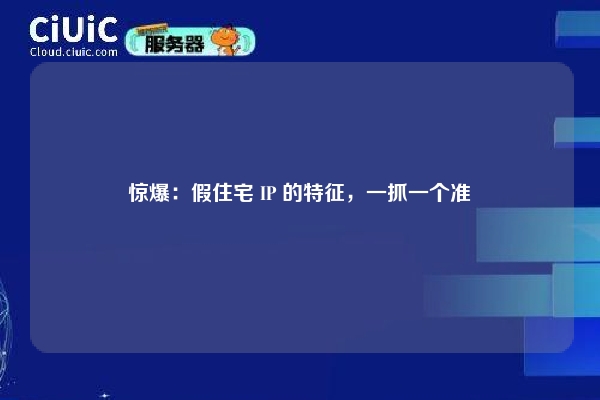 惊爆：假住宅 IP 的特征，一抓一个准