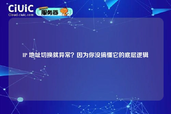 IP 地址切换就异常？因为你没搞懂它的底层逻辑