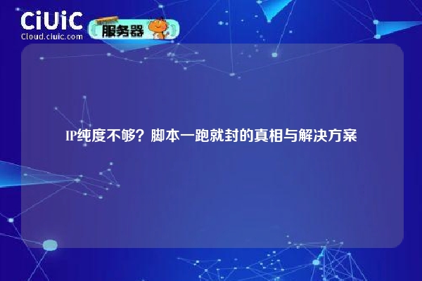 IP纯度不够？脚本一跑就封的真相与解决方案