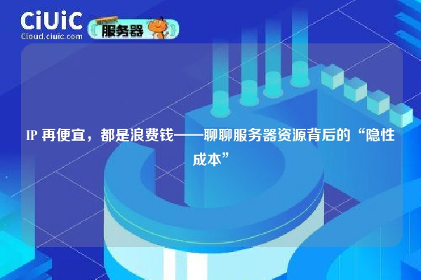 IP 再便宜，都是浪费钱——聊聊服务器资源背后的“隐性成本”