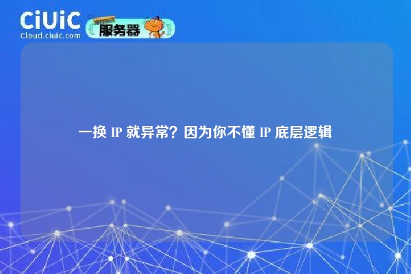 一换 IP 就异常？因为你不懂 IP 底层逻辑