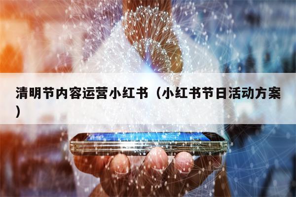 清明节内容运营小红书（小红书节日活动方案）