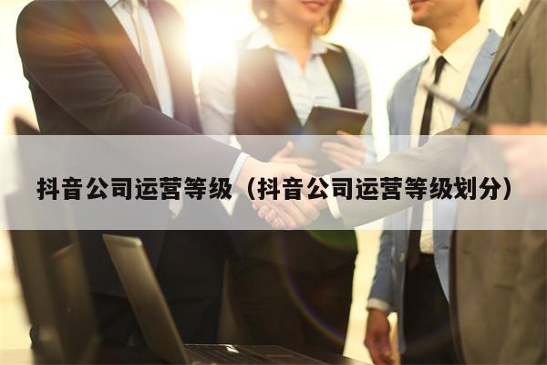 抖音公司运营等级（抖音公司运营等级划分）