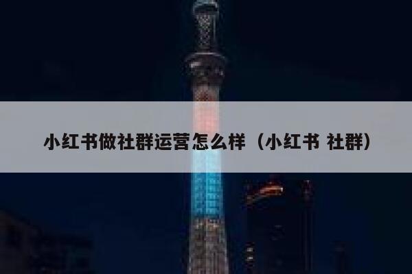 小红书做社群运营怎么样（小红书 社群）