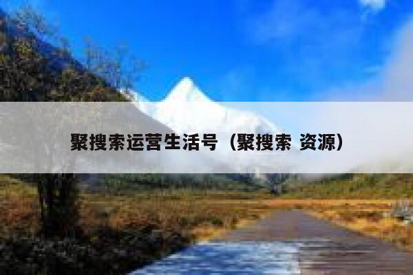 聚搜索运营生活号（聚搜索 资源）