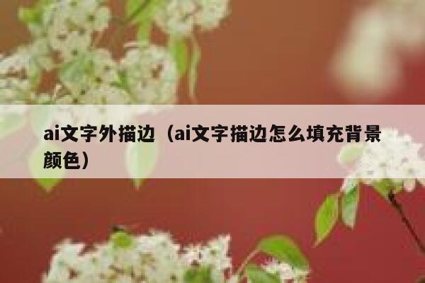 ai文字外描边（ai文字描边怎么填充背景颜色）