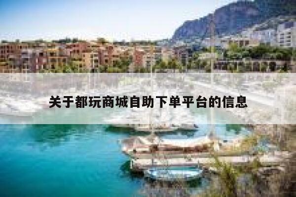 关于都玩商城自助下单平台的信息