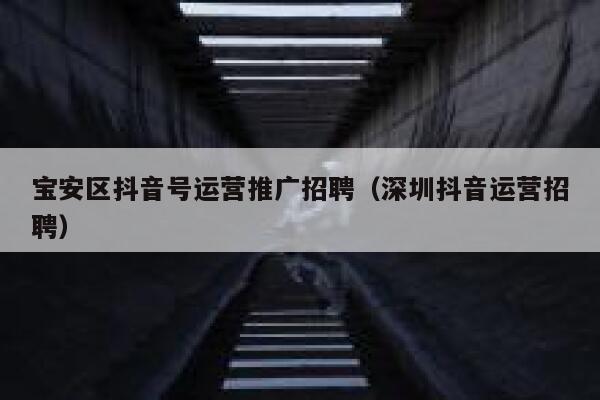宝安区抖音号运营推广招聘（深圳抖音运营招聘）