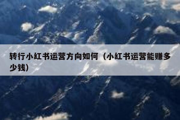 转行小红书运营方向如何（小红书运营能赚多少钱）