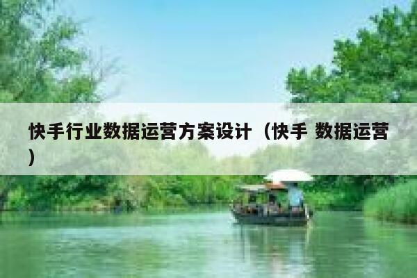 快手行业数据运营方案设计（快手 数据运营）