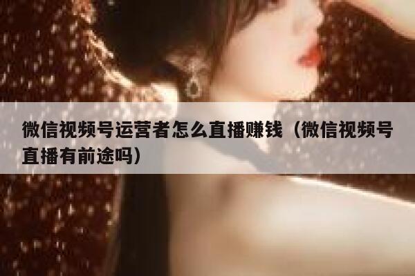 微信视频号运营者怎么直播赚钱（微信视频号直播有前途吗）
