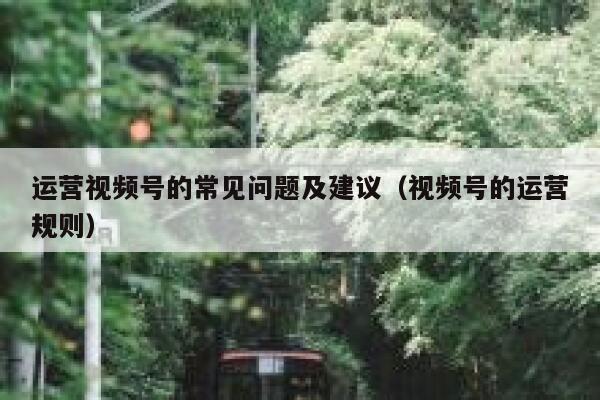 运营视频号的常见问题及建议（视频号的运营规则）