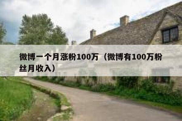 微博一个月涨粉100万（微博有100万粉丝月收入）