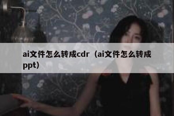 ai文件怎么转成cdr（ai文件怎么转成ppt）