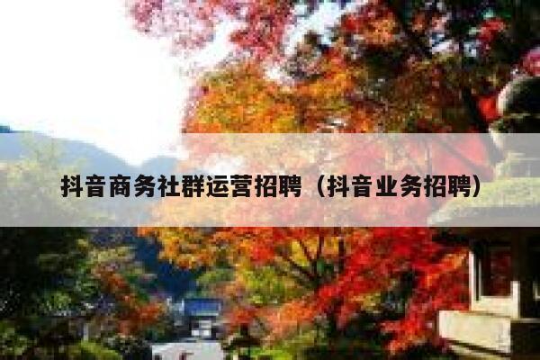 抖音商务社群运营招聘（抖音业务招聘）
