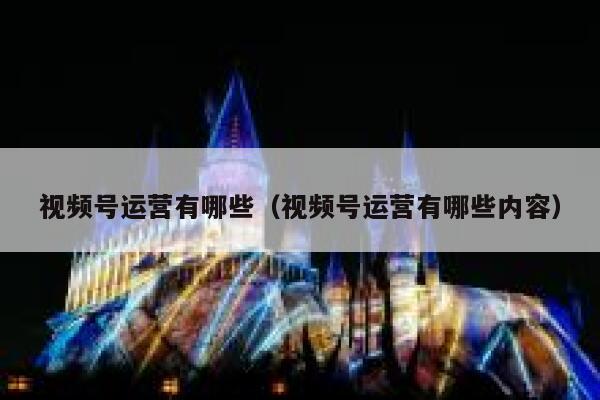 视频号运营有哪些（视频号运营有哪些内容）