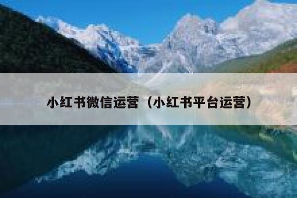 小红书微信运营（小红书平台运营）