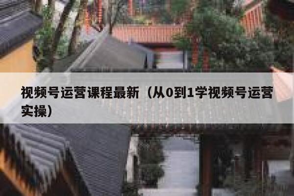 视频号运营课程最新（从0到1学视频号运营实操）