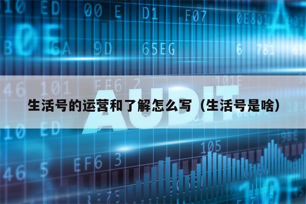 生活号的运营和了解怎么写（生活号是啥）