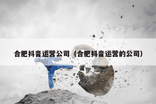 合肥抖音运营公司（合肥抖音运营的公司）