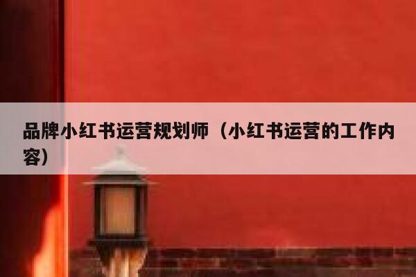 品牌小红书运营规划师（小红书运营的工作内容）