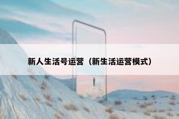 新人生活号运营（新生活运营模式）