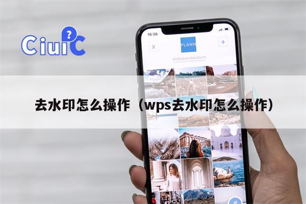 去水印怎么操作（wps去水印怎么操作）