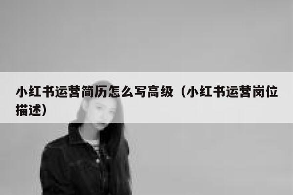 小红书运营简历怎么写高级（小红书运营岗位描述）