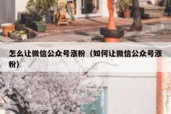 怎么让微信公众号涨粉（如何让微信公众号涨粉）