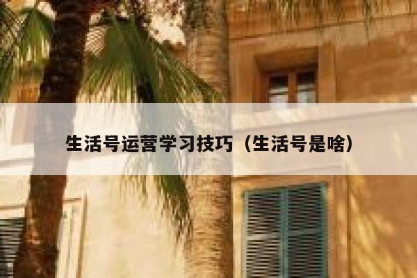 生活号运营学习技巧（生活号是啥）