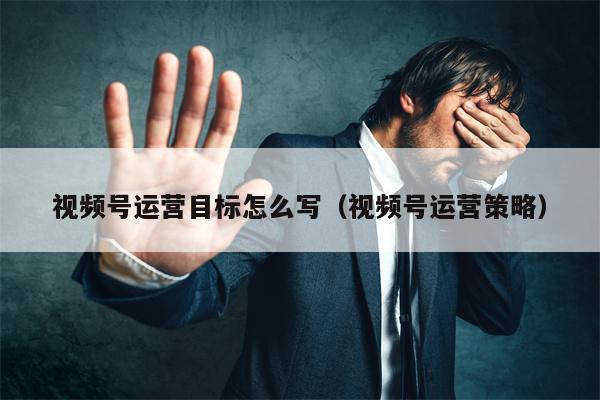 视频号运营目标怎么写（视频号运营策略）