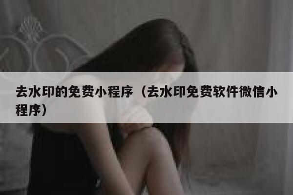 去水印的免费小程序（去水印免费软件微信小程序）