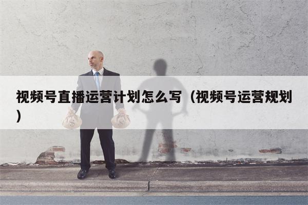 视频号直播运营计划怎么写（视频号运营规划）