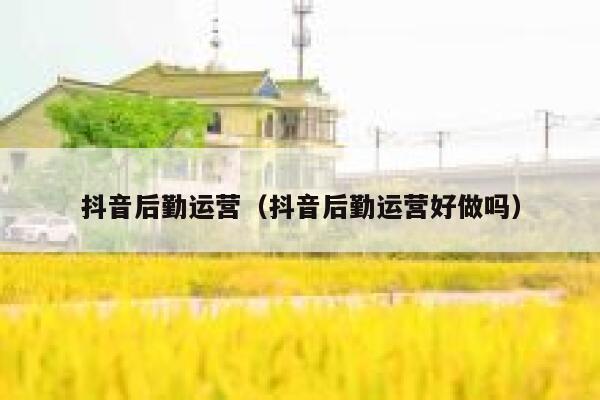 抖音后勤运营（抖音后勤运营好做吗）