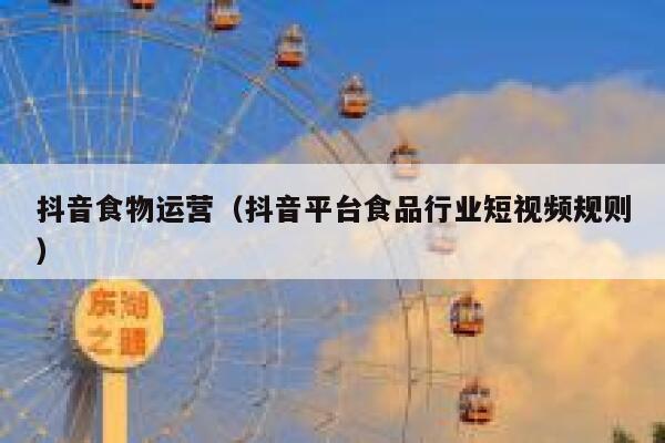 抖音食物运营（抖音平台食品行业短视频规则）