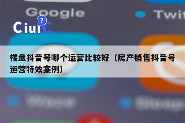 楼盘抖音号哪个运营比较好（房产销售抖音号运营特效案例）