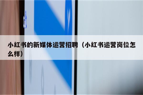 小红书的新媒体运营招聘（小红书运营岗位怎么样）