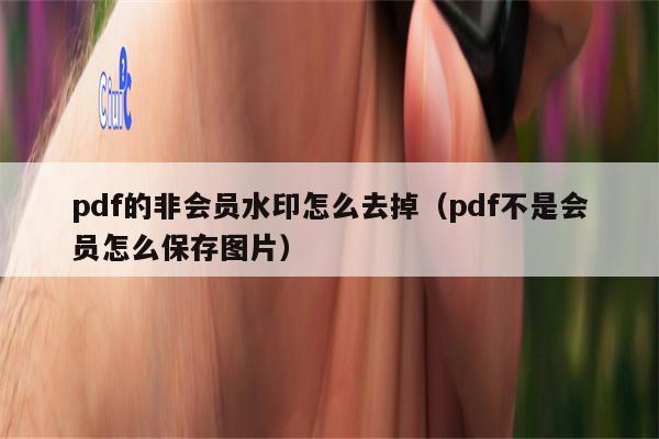 pdf的非会员水印怎么去掉（pdf不是会员怎么保存图片）