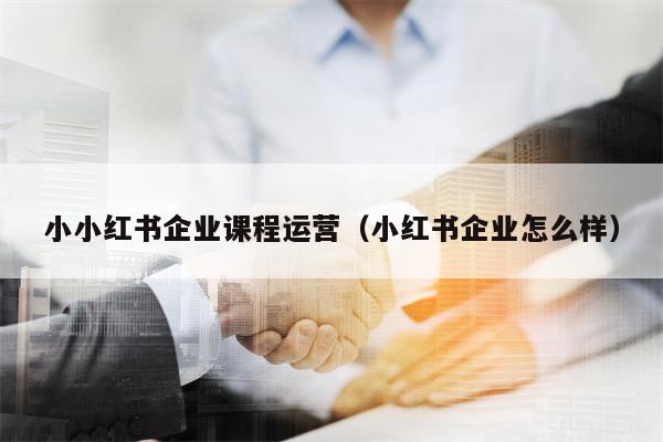 小小红书企业课程运营（小红书企业怎么样）