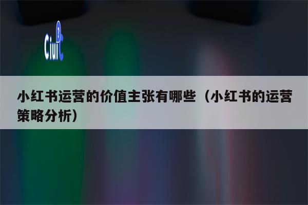 小红书运营的价值主张有哪些（小红书的运营策略分析）