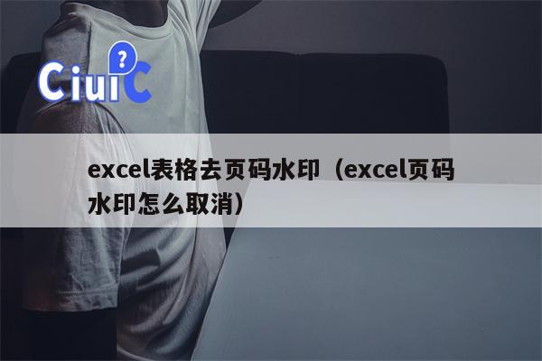 excel表格去页码水印（excel页码水印怎么取消）
