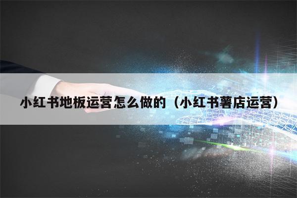 小红书地板运营怎么做的(小红书薯店运营)