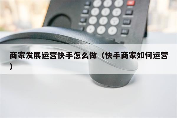 商家发展运营快手怎么做（快手商家如何运营）