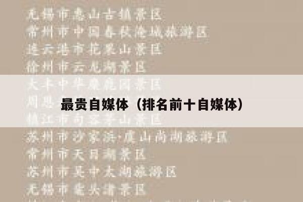 最贵自媒体（排名前十自媒体）